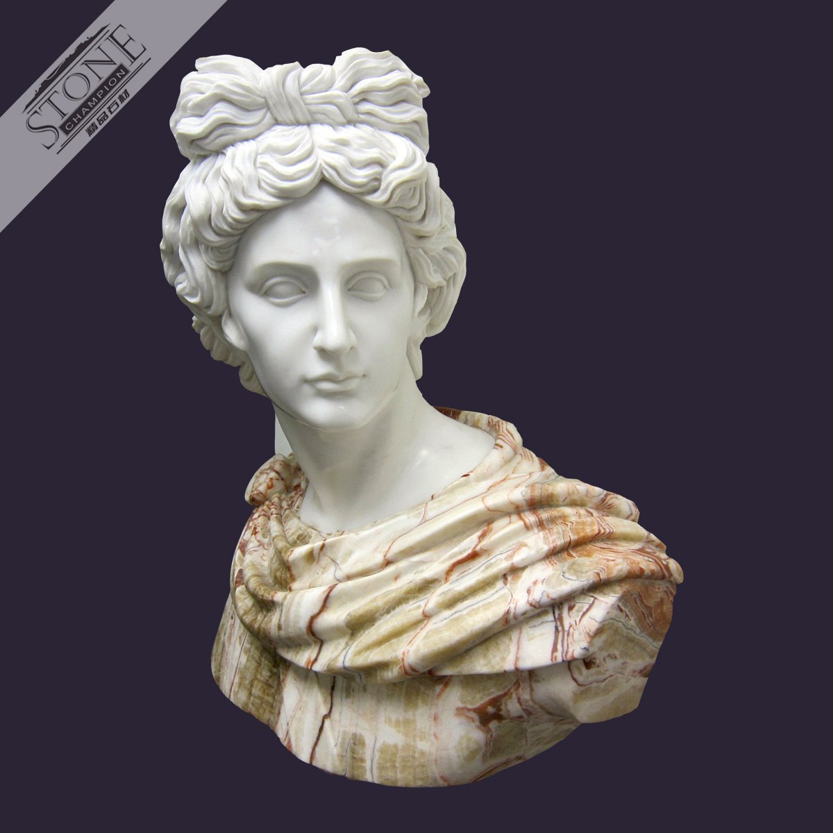 Hand carved Apollo marble bust statue