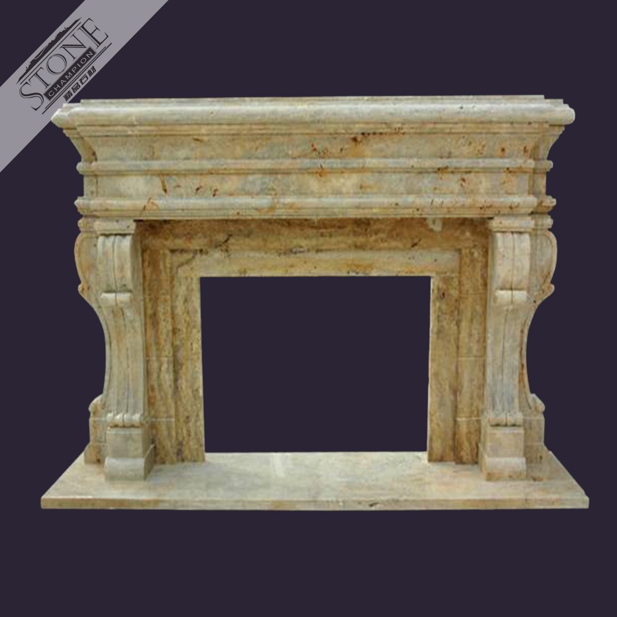 antique natural stone firepalce