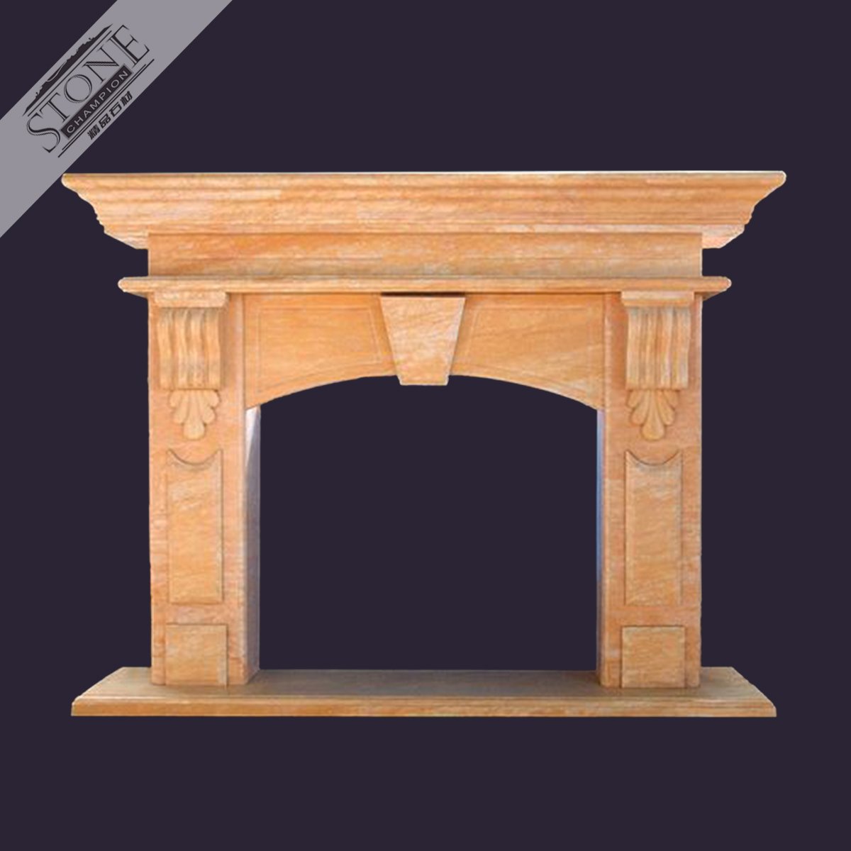 Solid yellow marble firep
