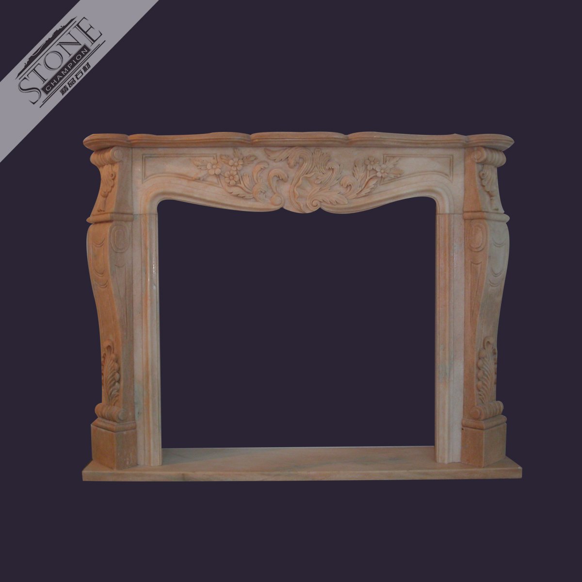 Classic French style white color natural stone fireplace