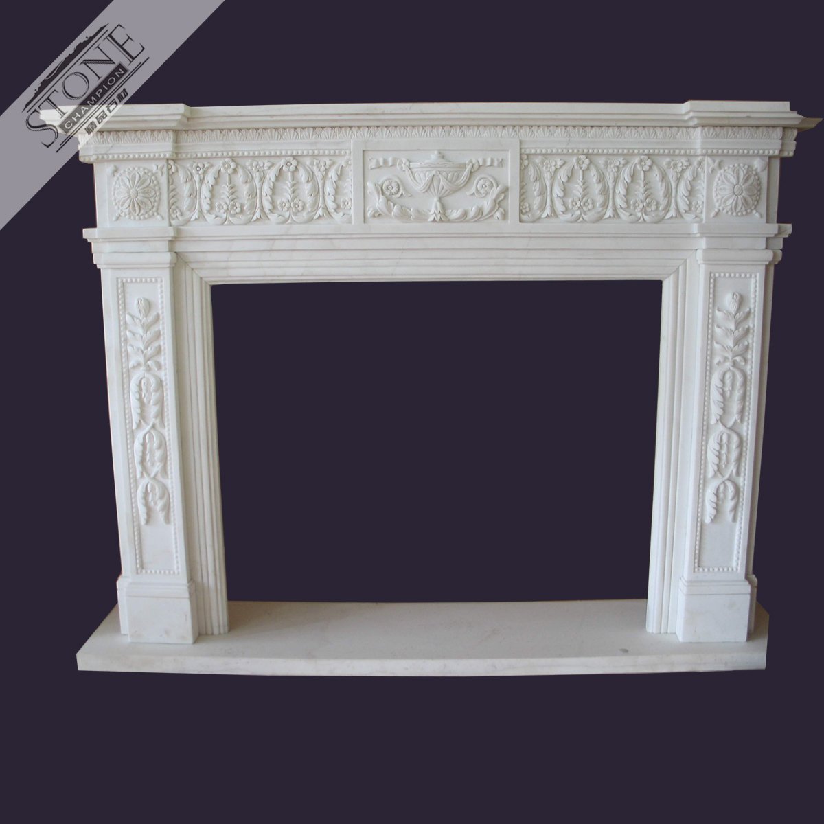 White marble fireplace mantel for interior decoration