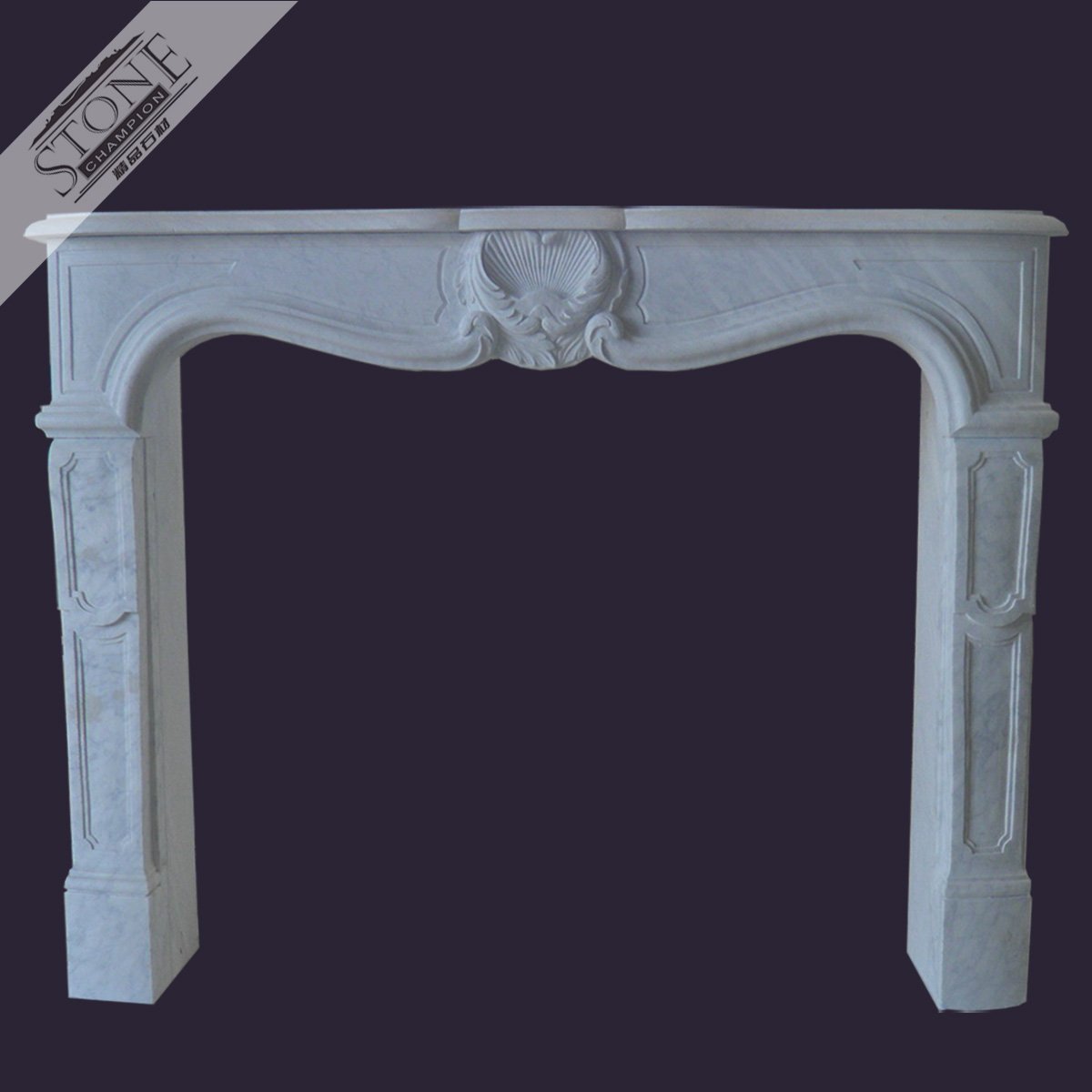 Customized solid natural marble fireplace surround for home