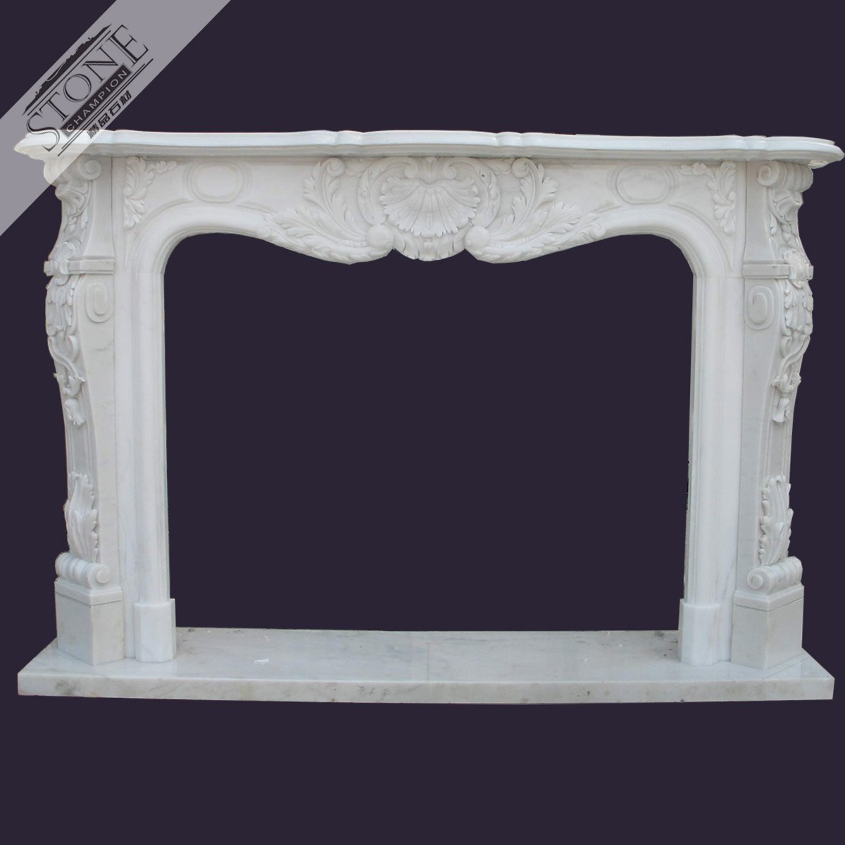 European style whtie marble indoor used fireplace surround