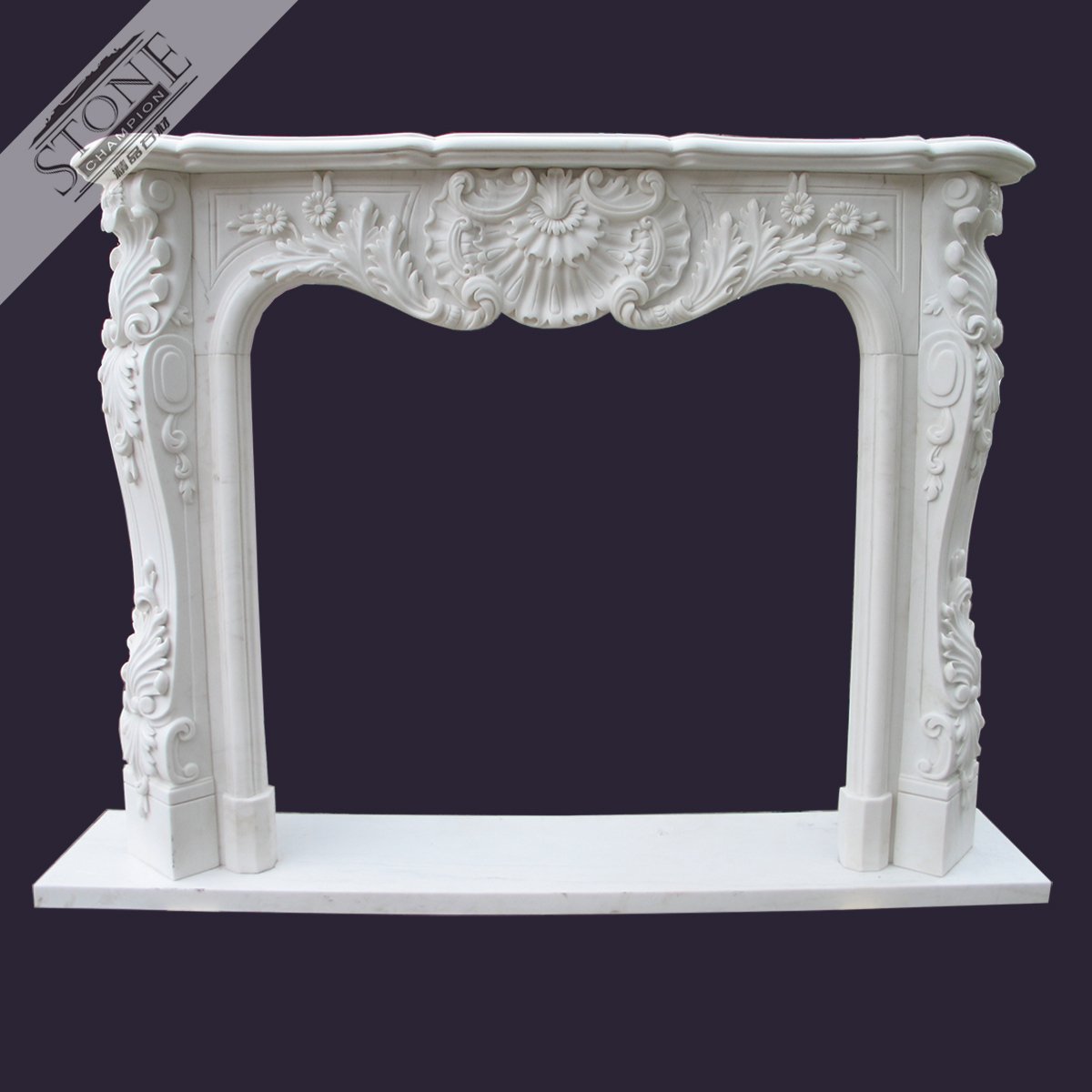 Factory wholesale white marble cheap fireplace mantel for sa