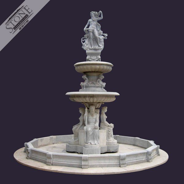 Sea god Poseidon design marble garden fountain