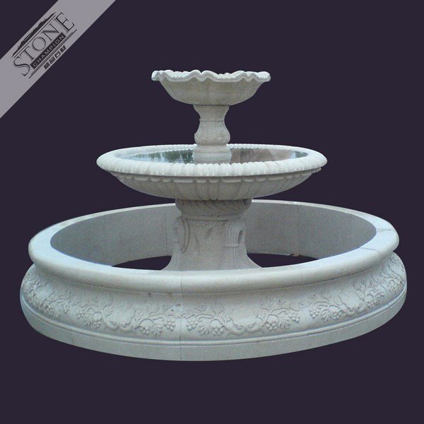 Beige marble foutain with pool