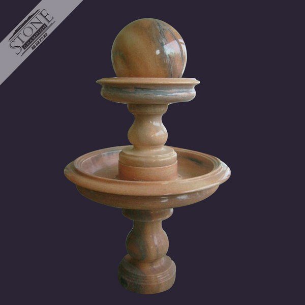 Red marble water feature ball fountain