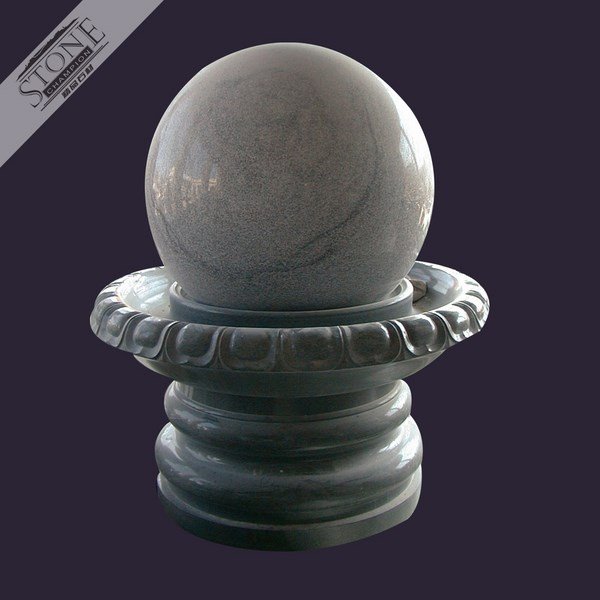 Grey granite ball fountai