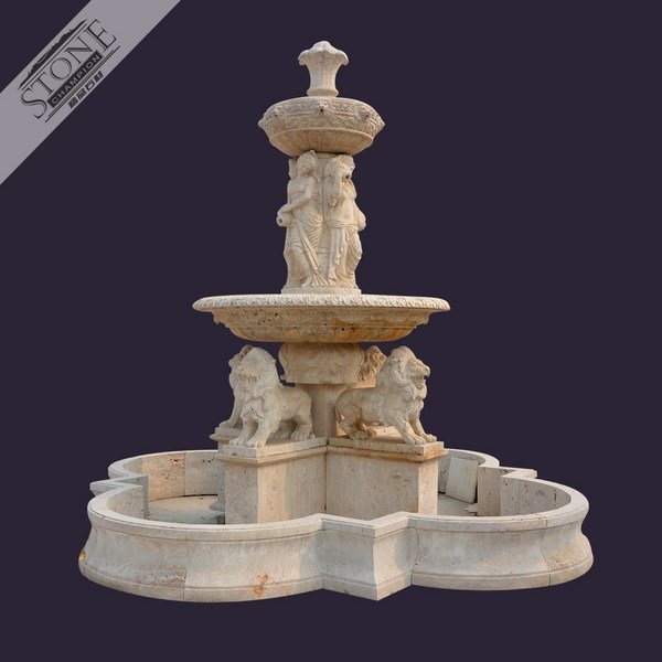 Stone lions fountain