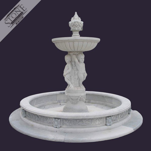 Small white marble founta