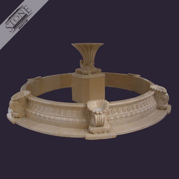 Marble shell design garden stone fountain