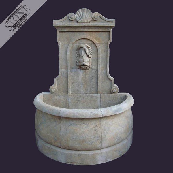Antique stone Fish design marble wall fountain