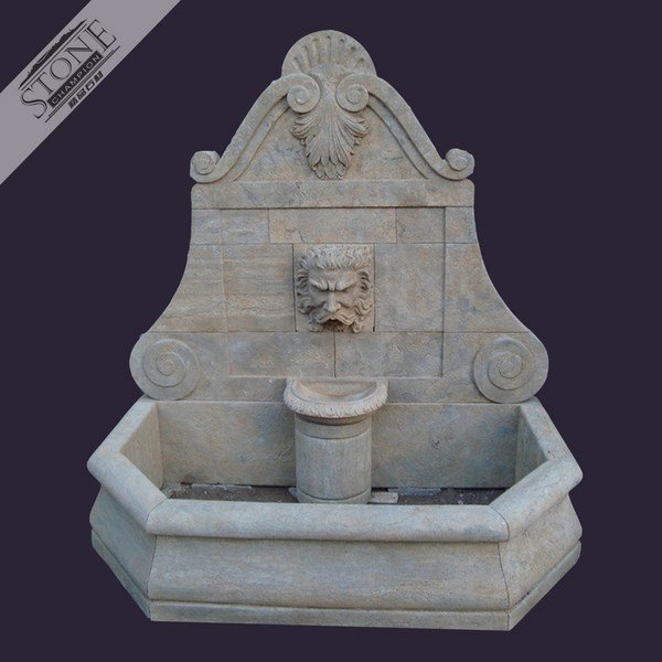 Unique designed antique marble wall fountain