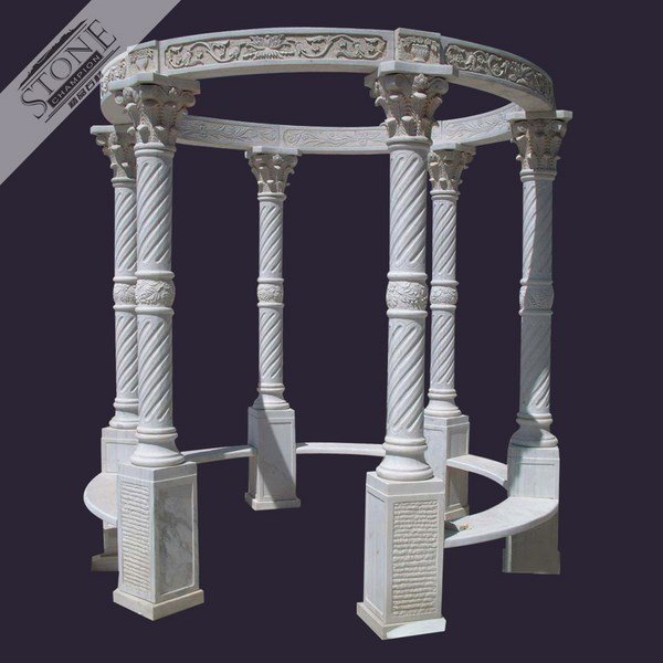 Stone gazebo with spiral column