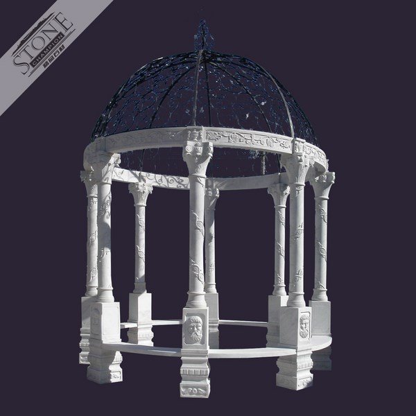 White marble gazebo with columns