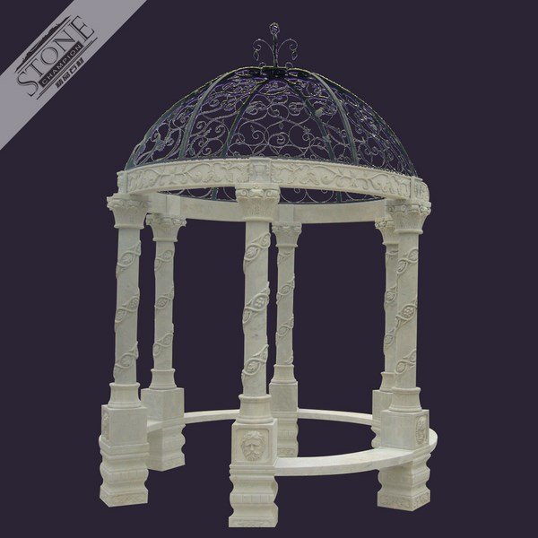 Villa decorative white marble garden gazebo