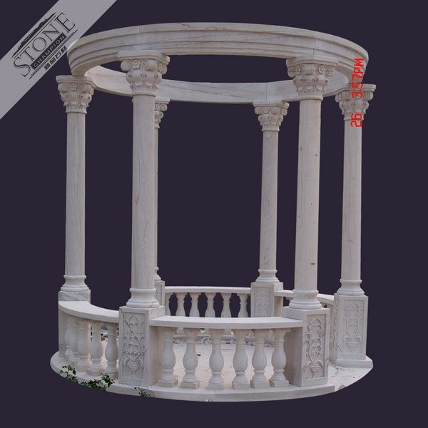 Outdoor white marble ston