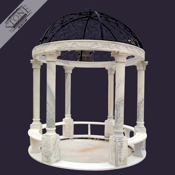 White marble stone gazebo